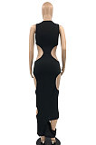 Sexy Pure Color Hole Long Dress JR3606