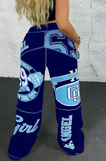 Casual Trendy Harlan Positioning Loose Wide-Legged Pants JP1026