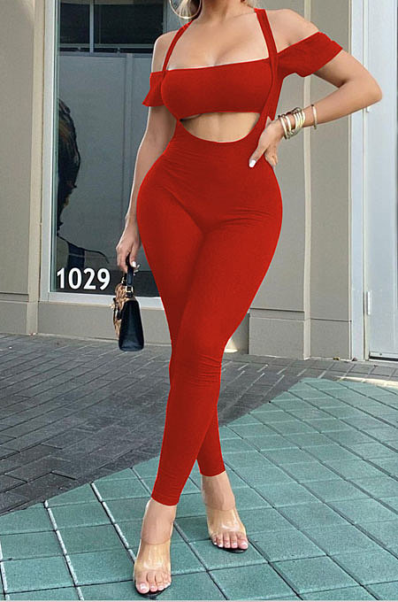 Sexy Screw Thread Bandeau Bra Short Sleeve Suspender Trousers Two-Pieces JP1029