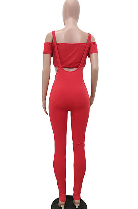 Sexy Screw Thread Bandeau Bra Short Sleeve Suspender Trousers Two-Pieces JP1029