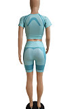 Sexy Womne Sport Yoga Positioning Printing Trendy Tight Shorts Sets DY6988