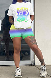 Po'si'tioning Printing Letter gradual Change Casual Shorts Sets YX9278