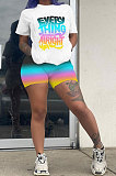 Po'si'tioning Printing Letter gradual Change Casual Shorts Sets YX9278