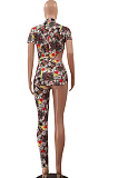Women Casual Print Irregularity Jumpsuits Sets LSZ9080