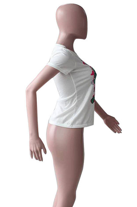 Short Sleeve Round Neck Printing T Shirts YMM9006