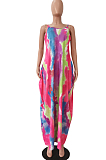 Women Summer Sling Tie Dye Print Loose Dress CM2118