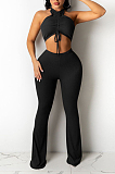 Summer Fashion Shirred Detail Knotted Strap Vest Two-Piece E8587