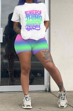 Po'si'tioning Printing Letter gradual Change Casual Shorts Sets YX9278