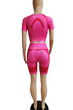 Sexy Womne Sport Yoga Positioning Printing Trendy Tight Shorts Sets DY6988