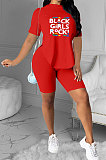 Fashion Irregular Letter Printing Casual Shorts Sets YFS3682