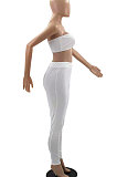Pure Color Sexy Casual Chest Wrap Pants Sets YMM9069
