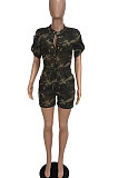 Fashion Casual Cardigan Belt Romper Shorts YFS3705