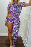 Women Casual Print Irregularity Jumpsuits Sets LSZ9080