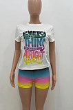 Po'si'tioning Printing Letter gradual Change Casual Shorts Sets YX9278
