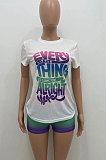 Po'si'tioning Printing Letter gradual Change Casual Shorts Sets YX9278