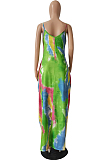 Women Summer Sling Tie Dye Print Loose Dress CM2118
