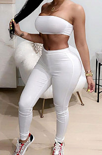 Pure Color Sexy Casual Chest Wrap Pants Sets YMM9069