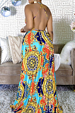 Euramerican Fashion Digital Printing Hang A Neck Big Pendulum Dress CM2123