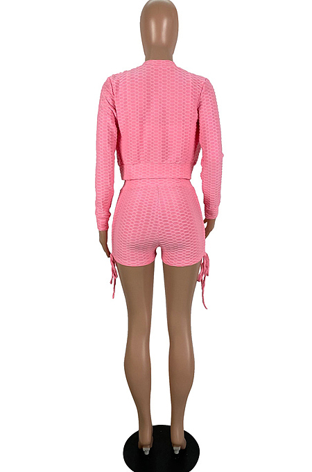 Sping Summer Euramerican Sexy Knitting Jacquard Pure Color Three Piece LS6433