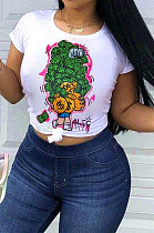 Short Sleeve Round Neck Printing T Shirts YMM9006