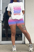 Po'si'tioning Printing Letter gradual Change Casual Shorts Sets YX9278