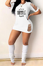 Trendy Hole Printing Mini Dress YFS3698
