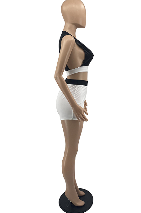 Summer Contrast Color Vest Shorts Two-Piece YYF8162