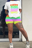 Po'si'tioning Printing Letter gradual Change Casual Shorts Sets YX9278