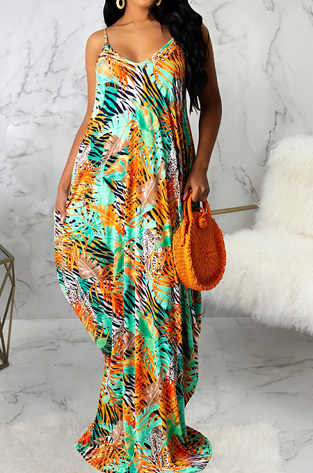 Sexy Fashion V Neck Loose Sling Dress SMR10020