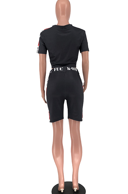 Euramerican Fashion Gestures Print Casual Two-Piece HYM2360