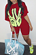 Casual Sport Women Offset Printing Loose Summer Two-Piece W8379