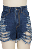 Fashion Cultivate One's Morality Water Washing Hole Cowboy Shorts SMR2278
