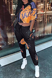 Euramerican Casual Print Short Sleeve Two-Piece SXS6033