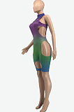 Euramerican Sexy Gradient Print Hole Jumpsuit HYM6060