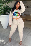 Euramerican New Style Sexy Print Long Sleeve Two Pieces Sets MLD5011