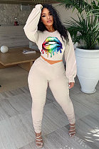 Euramerican New Style Sexy Print Long Sleeve Two Pieces Sets MLD5011