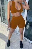 Fashion Sport Pure Color Yoga Shorts Sets GLS8128