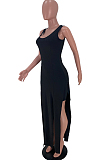 Fashion Sexy Pure Color Vest Open Fork Casual Two-Piece ARM8259