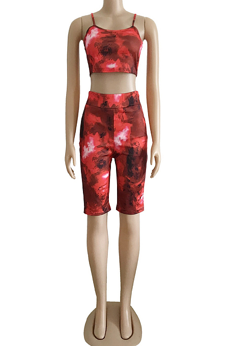 Euramerican Women Colorful Tie Dye Two-Piece WM2414