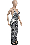 Spint Summer Fashion Stripe Sexy Wide Leg Jumpsuit JG037