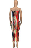 Women Summer Bandeau Bra Midi Drees GLS7006