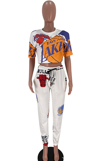 Euramerican Casual Print Short Sleeve Two-Piece SXS6033