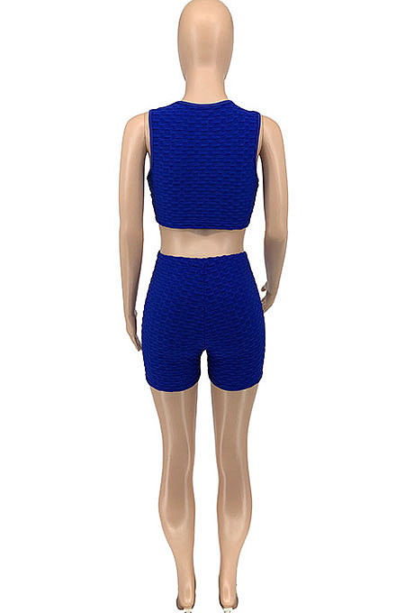 Yoga Knitting Jacquard Sport Pure Color Shorts Sets GLS8163