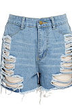 Fashion Cultivate One's Morality Water Washing Hole Cowboy Shorts SMR2278