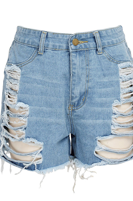 Fashion Cultivate One's Morality Water Washing Hole Cowboy Shorts SMR2278