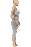 Pure Color Gallus Sexy Hollow Out Long Dress GLS8148