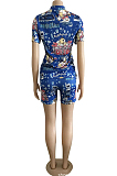 Fashion Casual Cartoon Graphic Tie Dye Print Two-Piece WM2417