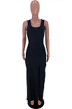 Fashion Sexy Pure Color Vest Open Fork Casual Two-Piece ARM8259