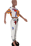 Euramerican Casual Print Short Sleeve Two-Piece SXS6033