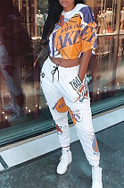 Euramerican Casual Print Short Sleeve Two-Piece SXS6033